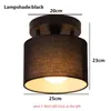 Taklampor Modern Enkel LED Ljus Traditionell 25cm Cloth Round Shade Inomhuslampa Till Bedroom Corridor Kök Lighting Fixture