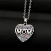 MOM Kettingen Ziron Diamond Heart Hanger ketting Roestvrij stalen kettingen Moeder Day Gift Fashion sieraden Will en Sandy