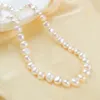 ASHIQI WHITE 9-10mm Natural Baroque Bijoux Ensembles de collier de perles d'eau douce réel bracelet à la main pour les arrivées de femmes