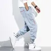 2020 Nya hiphop harem jeans byxor män lösa joggar denim casual tröjor korea ankel längd byxor streetwear s0804324y