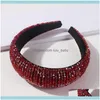 Barrettes Jewelry Jewelryretro Crystal Bead Hairband Hair Aessories For Women Sparkly Wide Thick Hoop Bezel Headband Party Wedding Headdress