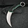 Special Offer M27 Karambit Knife DC53 Black/White Stone Wash Blade Full Tang G10 Handle Fixed Blade Claw Knives With Kydex