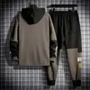 Herrsp￥rar f￶r m￤n Men Tracksuit Jogging Suit Patchwork Hoodies Set Mane Fleece Pants Workout Two Piece Set Gym Sportswear