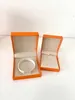 Europa Amerika Designer Mode Stil Orange Gedruckt Muster Brief Schmuck Sets Boxen Halskette Armband Ohrringe Ring Box Staubbeutel Geschenktüte