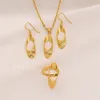 Fashion Retro Ellipse Hole Pendant Necklace Earrings Gold Filled Charm Jewelry Sets FINELY WORKED, BRIGHT MADE IN ITALY