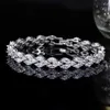 Elegant Blue Green Cubic Zircon Stone Bracelet For Women Marquise Shape CZ Fashion Jewelry Christmas Gift CB063 2107143708276