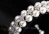 Handmade Wedding Pearl Jewelry Double Rows Cubic Zirconia Setting Big Bridal Bracelets Bangle for Women CB1571356157