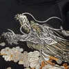 Aolamegs Men's Fleece Hoodies Japanese Hooded Sweatshirt Dragon Phoenix Embroidery Autumn Retro Casual Pullover High Street Tops 220215
