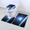 The 3 sets bathroom carpet mat and Toilet seat cover with Starry sky 50*80cm WC Non-slip mat and Toilet seat cover bath mat 210724