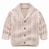 Kinderjas Knappe Jongens Breien Truien Kinderkleding Meisjes Cardigan Baby Lente Herfst Outfit Coat Kostuums 210417