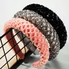 Клипы для волос Barrettes U2JF Женская густая губчатая мягкая мягкая повязка на голову ромб искусственный хрустальный стеклянный стекло Обруч