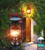 Vintage Solar Powered Lamps Flickering Flame Lantern Outdoor Hanging LED Night Lights Decorative for Camping Garden Patio Deck Yard Thanksgiving