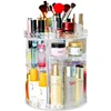 360 ° roterande kosmetisk arrangör Box Makeup Holborste Lipstick Skin Care Parfym lagringsstativ Justerbara skiktlådor bins6891996