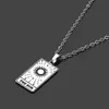 Stainless Steel Cards Pendant Necklace The Sun Divination Necklace Jewelry