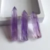 7 ~ 10 см натуральный аметист кварцевый столб фиолетовый кристалл точка искусство орнамент минерал Рейки исцеляющий обелиск жезл шестигранный энергетический камень