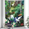 Tapisserie animale Tenture murale de palmier tropical motif de fleur tapisserie bohème décoration de la maison tapis de yoga couverture de canapé 210609