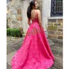 Sexy Plus Size High Split Prom Dresses Backless Formal Gowns Party Dress Spaghetti Straps Vestidos De Festa