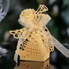 Favor Holders Angel Girl Laser Cut Hollow Carriage Favor Gifts Candy Boxes With Ribbon Custom Wedding Party Decoration