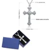 Moda Classic Retro Duży Cyrkonia Naszyjnik Dla Mężczyzn Wysokiej Jakości Crystal Cross Choker Wisiorek Biżuteria Religijna