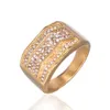 Высокое качество Micro Pave CZ камни палец кольцо модный золотой полный кристалл геометрические квадратные кольца для мужчин ювелирные изделия хип-хоп замороженный мужской ручной аксессуары