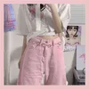HOUZHOU Y2K Jeans larghi rosa Donna Kawaii Moda coreana Oversize Vita bassa Pantaloni larghi in denim Streetwear Pantaloni larghi Alt 211129