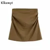 Klkxmyt due pezzi imposta donne inghilterra vacanza stile casual giacca di lino feminino giacche sexy minigonna gonne set 210527