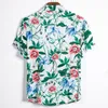 Qualidade Harajuku Praia Camisa Homens Manga Curta Hawaiiana Verão Casual Floral Blusa Loose Surfing Men Polos