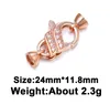 Riversr CZ Micro Lobster Clasps Accessories White Pink Yellow Gun Black Copper Zircon Pendant Necklace Bracelet Connectors DIY Jewelry
