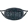 2021 novo ponto diamante máscara diamantes carta rhinestone moda com máscaras de algodão verão protetor solar-máscara