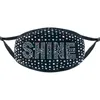 2021 Ny punkt diamantmask diamanter brev rhinestone mode med bomullsmaskar sommar solskyddsmedel ansiktsmask