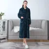 Women's Sleepwear 2021 Coral Fleece Nightwear Winter Thicken Warm Ladies Bathrobe Home Clothing Casual Flannel Bath Robes For Woman