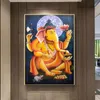 Abstracte olifanten canvas schilderij olifant god schilderijen hindoe-god Posters Ganesha poster voor woonkamer decor wall art quadro