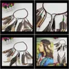 Stirnbänder Schmuck Drop Lieferung 2021 Hippie Indisches Stirnband Boho Faux Pfauenfeder Perlenband Frauen Mode Quaste Kopfbedeckung Festliches Haar