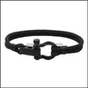 Link, Bracelets Jewelrylink, Chain Outdoor Paracord Men Black Stainless Steel Shackle Rope Climbing Jewelry Heren Armband Drop Delivery 2021