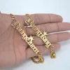 18K Gold Mens Hiphop Name Custom Necklace Personalized With Cuban Link Chain