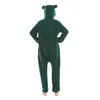 Anime Tutina Kigurumis con pantofole Pigiama verde Cartoon Suit Polar Fleece Tuta sottile Divertente Cool Homewear Sleepwear Unisex 211109