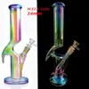 Tall Rainbow glass water bongs hookahs downstem perc Ice catcher dabber heady rig recycler Dab smoke water pipe with 14mm