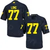 Chen37 NCAA Football Michigan Wolverines College 1 Maillot Anthony Carter 76 Steve Hutchinson 22 Ty Law Jake Long Tom Harmon Bleu Marine Blanc Jaune