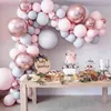 169 sztuk Macaron Balloons Garland Kit Urodziny Wystrój Kids Rose Gold Confetti Ballon Arch Wedding Birthday Baby Shower Baloon 210626