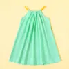 2-piece Toddler Girl Sunflower Striped Dress for 2-6Y Kids sleevesess Clother 210528