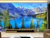 Wallpapers Custom Po Wallpaper 3D Stereo Sneeuw Bergmeer Landschap TV Achtergrond Slaapkamer Muurdocument