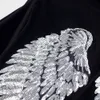 Mode Sequin Femmes Splice T-shirts Casual Angel Wings Man's Summer Tops Unisexe Broderie À Manches Courtes Paillettes T-shirts 210716