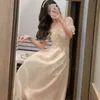 Eleganckie sukienki dla kobiet Kołnierz Puff Sleeve Evening Party Dress Design Fairy Dresses Korean Lato 210521