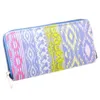 Fashion Large Capacity Multi Card Slot Long wallet Zipper Ethnic Geometric Pattern Canvas Wallet Mobile Purse Holder