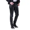 Men039s Pants Spring Autumn Men Leather Slim Fit Elastic Style Male Fashion PU Trousers Punk Cosplay Dance6938083