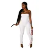 Women Chest Wrapped Jumpsuits Casual Solid Color Sexy Romper Black Long Pants Bodysuit Elegant Casual Jogging Nightclub Clothing