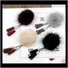 Pins, Drop Delivery 2021 4Dot5Cm Fur Ball Brooches Sweater Coat Jewelry Accessories Cor Mink Hair Tassel Brooch Pins Qxqya