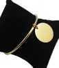 Fashion Bracelet & Bangle Laser /name Round Charm Pendant Gold Color France Style Jewelry Q0717
