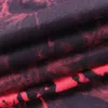 女性鉛筆ドレススリムフィットタイ色染料プリント長袖包帯スキニーエレガントレディースフロントジッパー服210522