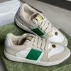 2022 MEN MENSER SNEOKER DROUMEN DIRTIG LEDER SCHOENEN BLUIT RODE WEB STRIPE Trainer Lace Up Canvas Flats Vintage Classic Runner Trainers met Box 320